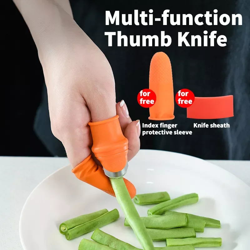 

NEW2022 2020 New Silicone Thumb Knife Finger Protector Vegetable Harvesting Knife Plant Blade Scissors Garden Gloves Kitchen Too