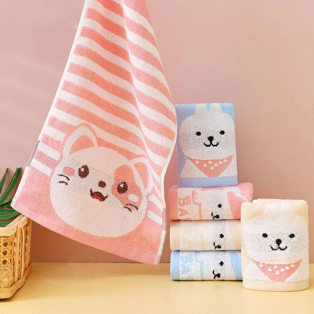 

Absorbent Cotton Children Towel Kindergarten Baby Face Towel Children Cute Cartoon Bath Beach Towel