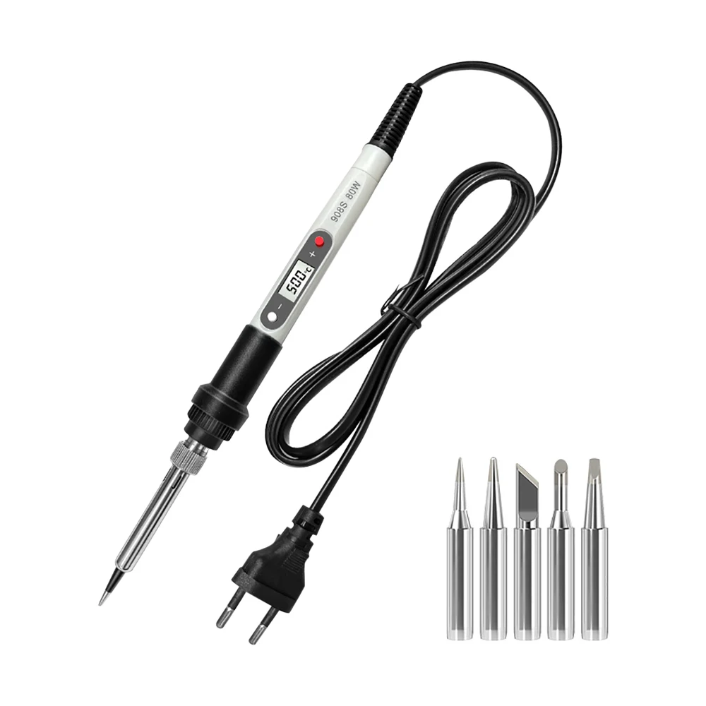 ЖК Цифровой паяльник с регулируемой температурой 80 Вт Электрический сварочный инструмент припой провод Пинцет ручной