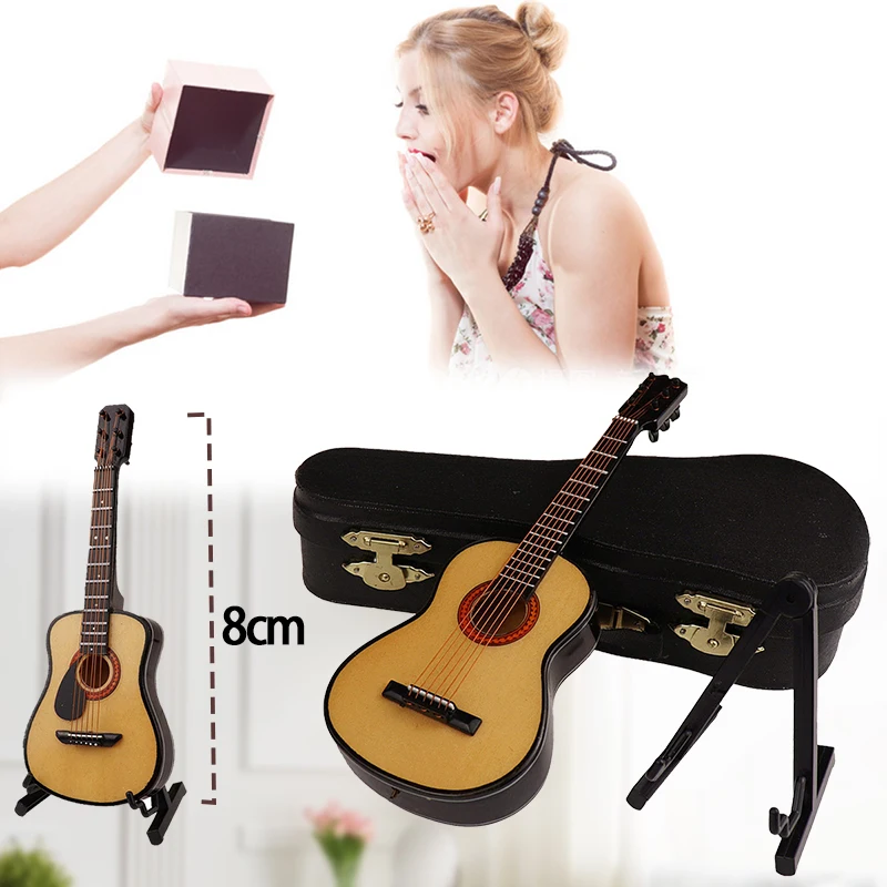 

Мини-Классическая гитара в стиле ретро, деревянная модель гитары, декоративные настольные украшения, подарок на день рождения, украшения для дома, спальни, гостиной