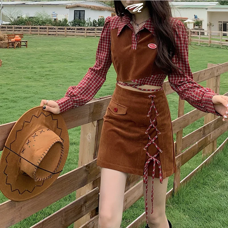 Милые костюмы из искусственной юбки зимний французский винтажный элегантный