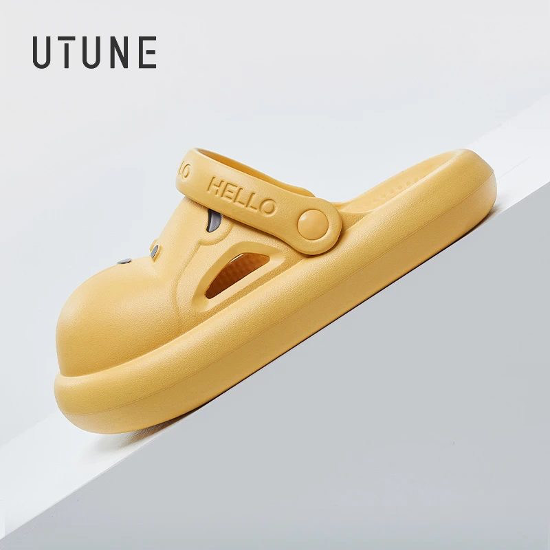 UTUNE EVA Bear Women's Sandals Home Beach Women's Spring Summer Slip-ons Shoes Soft Thick Bottom Cute Comfortable Men's Slippers