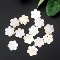 6pcs natural shell flower charms pendant mother of pearl beads for jewelry making diy necklace earring button brooch no hole