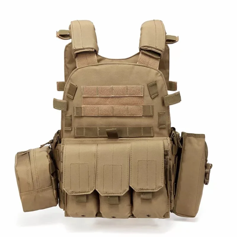 

Nylon Molle Tactical Vest Body Armor Hunting Carrier Airsoft Paintball Game Gear 6094 Pouch Combat Camo Military Army Vest