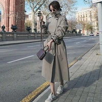 windbreaker womens mid length 2022 new spring and autumn korean version loose temperament small jacket casual thin coat