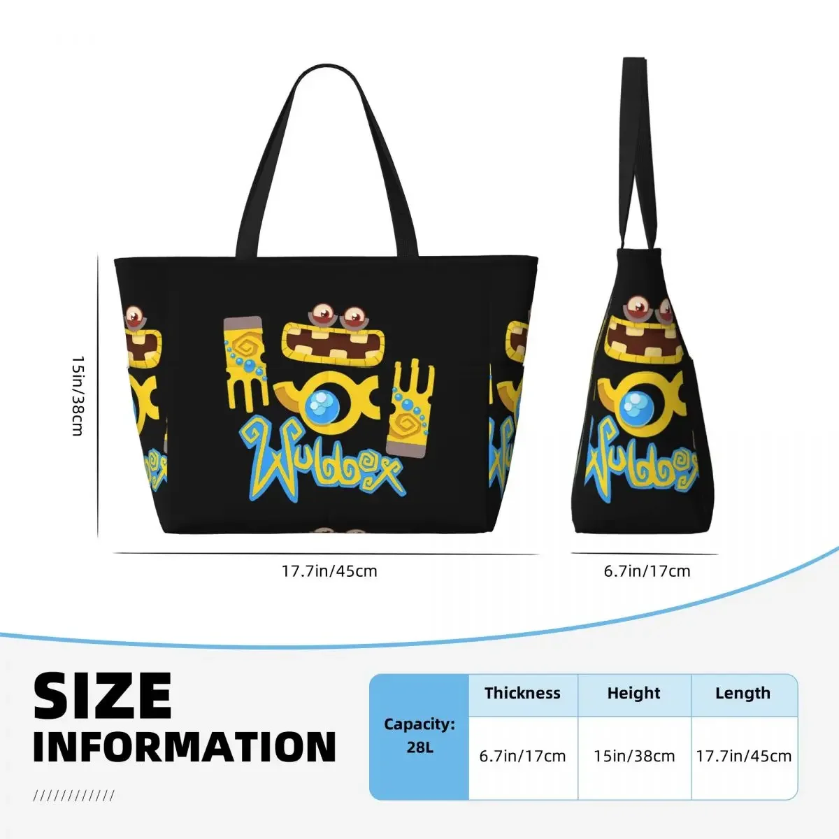 Фото Сумка-тоут Wubbox My Singing Monsters Beach Tote Bag, спортивная сумка для спортзала и йоги, большая сумка-тоут, женская дорожная сумка, сумка для фитнеса №4