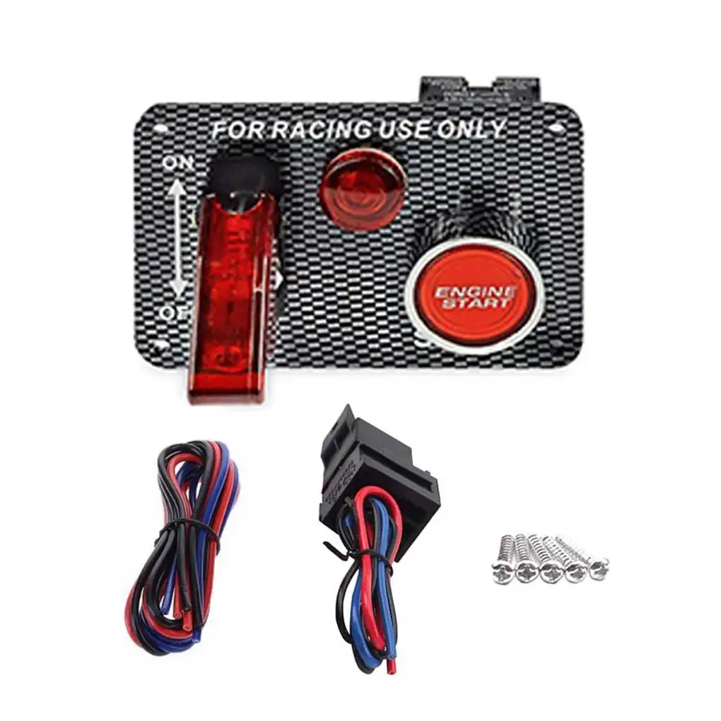 

Aluminium Alloy Racing Car Ignition Switch Panel 12V Upgrading Pre-drilled Switches Controller Part Accessories