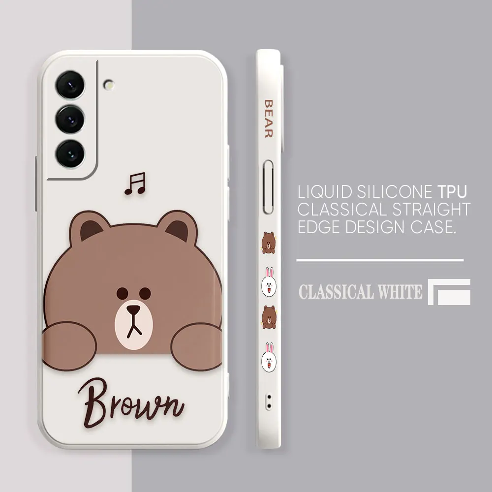 Case For Samsung Galaxy S23 S22 S21 S20 FE S11 S11E S10 S10E S9 S30 Ultra Plus 4G 5G Case Funda Cqoue Shell Capa Cute Brown Bear