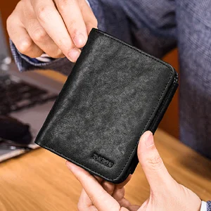 Men's Wallet Short Large Capacity Business Wallet Soft Leather Stitching  Folding Coin Purse Multi-Card Credit Card Bag Men - AliExpress