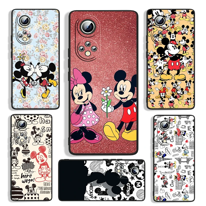 

Disney Mickey Mouse Pattern For Huawei Honor 60 SE 50 30i 20 10i 10X 10 9X 9C 9A 8A 8X Lite Pro Black Silicone Phone Case Capa