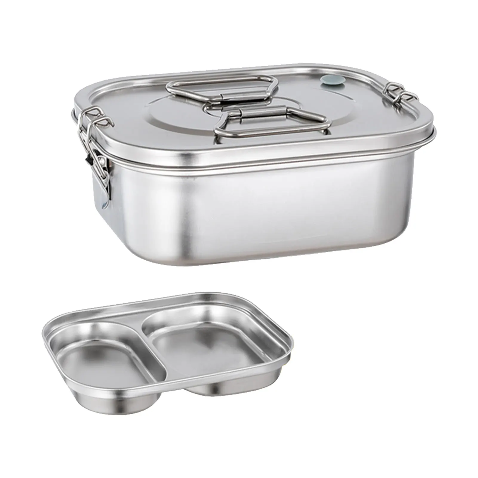 

2 яруса, многоразовый портативный контейнер для еды, из нержавеющей стали