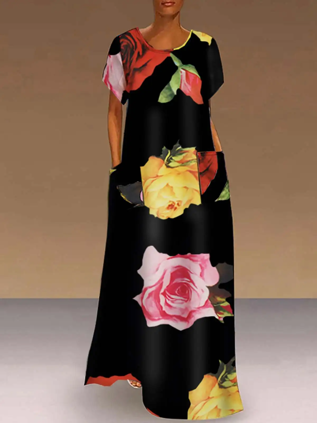 

VONDA Sexy Sleeveless Summer Dress 2022 Women Vintage Floral Printed Casual Short Sleeve Long Maxi Vestidos Bohemian Sundress