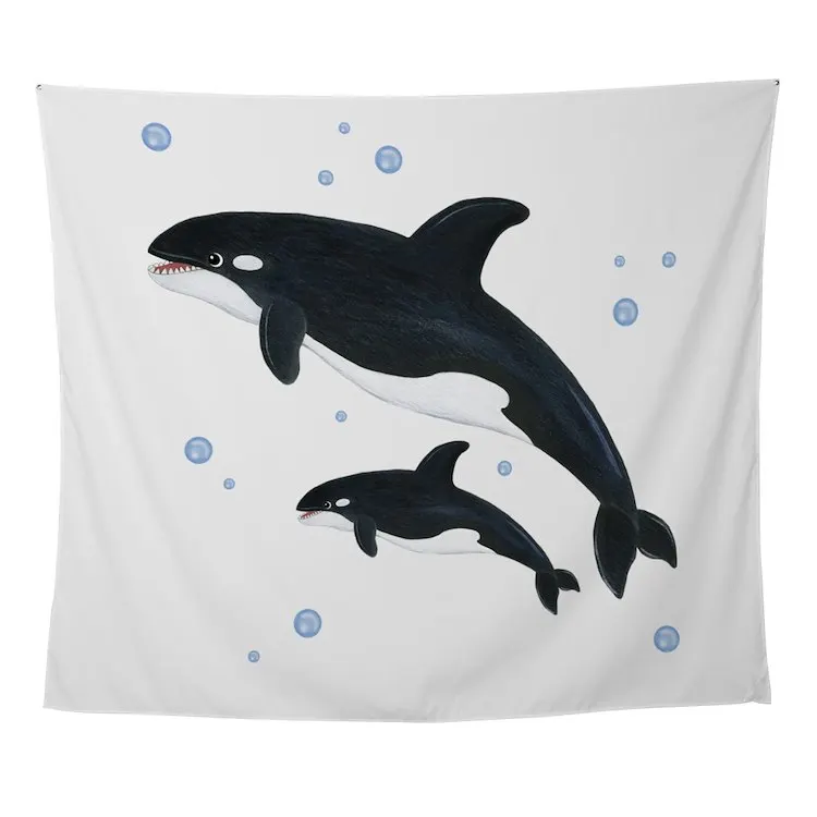 

Настенный гобелен с рисунком Кита, настенный художественный насекомое, декоративное полотенце для комнаты, коврик, подвесное одеяло