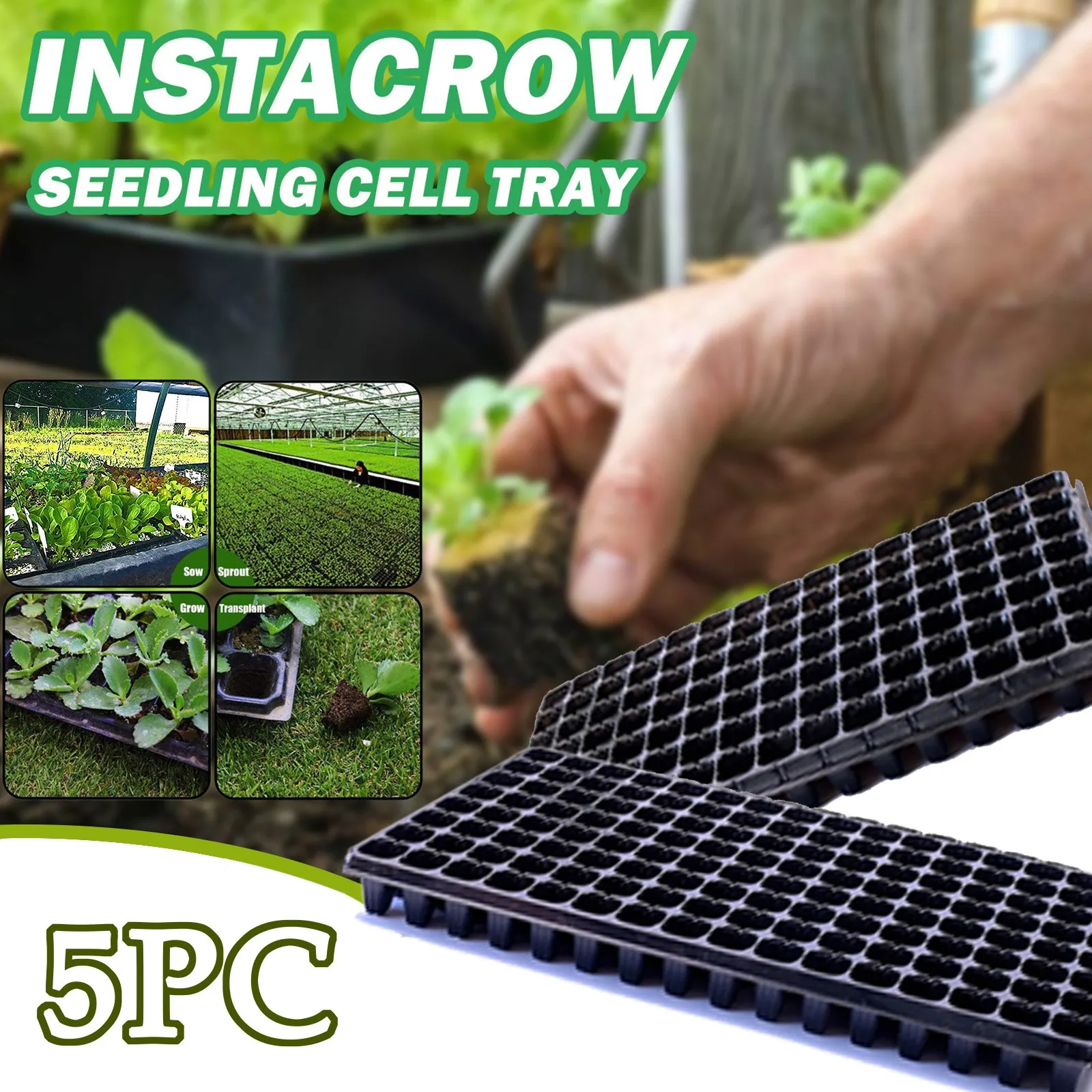 

Curious Gardening Seedling Plastic Trays Trays- 128 Germination Cells Patio Lawn & Garden Grass for Sunny Areas