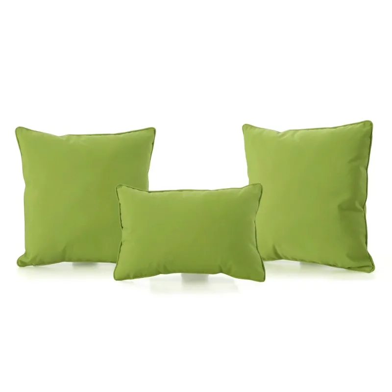 

Home Living Set of 3 Lime Green Solid Outdoor Throw Pillows 18"