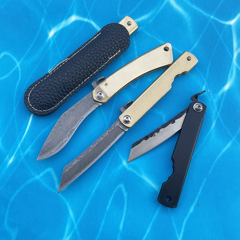 Мини карманный нож Higonokami дамасский Balde Повседневный для кемпинга портативный