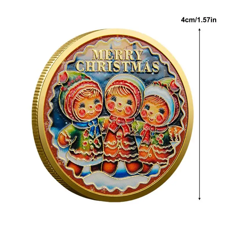 Монета Санта-Клауса счастливого Рождества мультяшный дизайн памятная монета