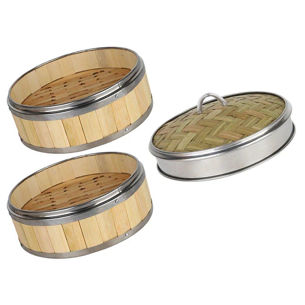 

Steamer Basket Pot Dim Sum Chinese Bamboo Steam Cookware Rice Baskets Wooden Asian Steaming Dumpling Saucepans Stainless Steel