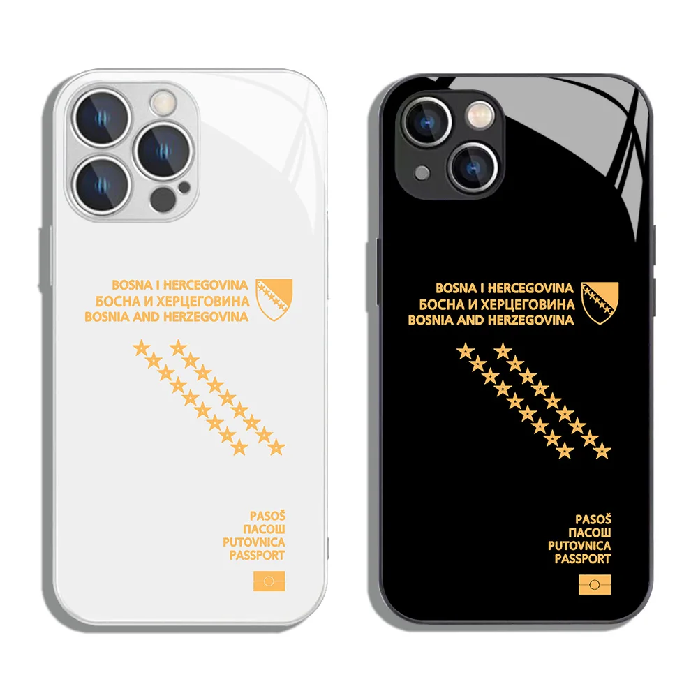 Чехол для телефона металлического цвета с паспортом Боснии и Герцеговины iPhone X XR