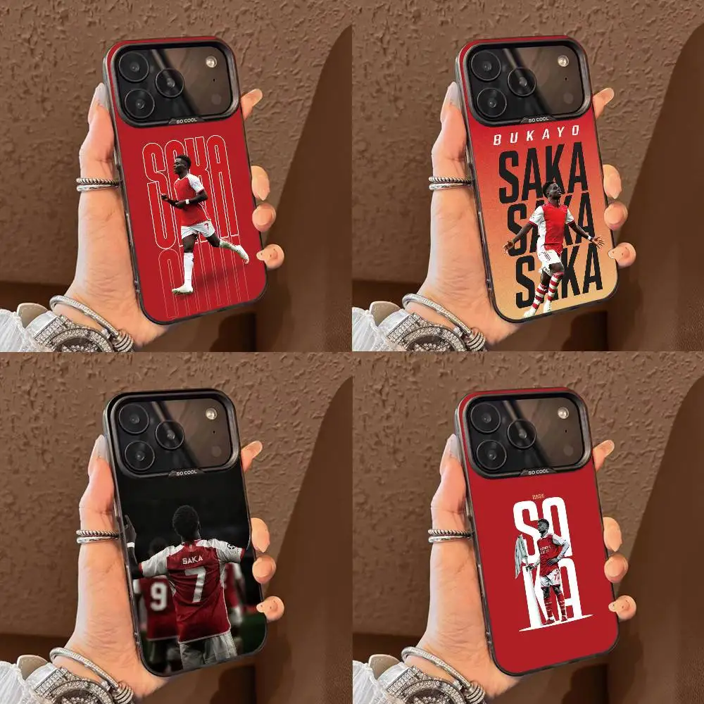 Фото Чехол для телефона Football Bukayo Saka 7 для iPhone 17, 16, 15, 14, 13, 12, 11 Plus, Pro Max, XS, цветной, с серебряным покрытием внутри №1