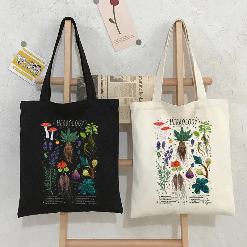

Mushroom Shoulder Bag Canvas Bag Harajuku Shopper Bag Casual Summer Shoulder Bags Tote Shopper Bag Border Collie