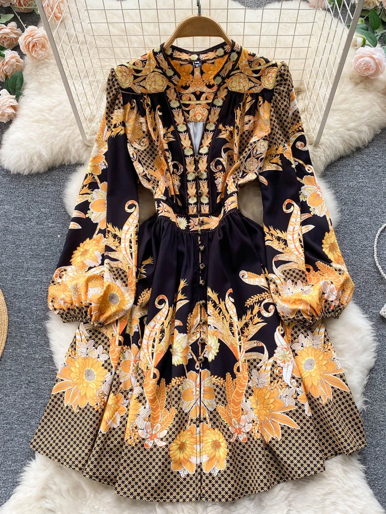 

Vintage Elegant Women's Long Sleeve Dresses For Party 2022 Female Autumn New Fashion Vacation Vestdios Clothes