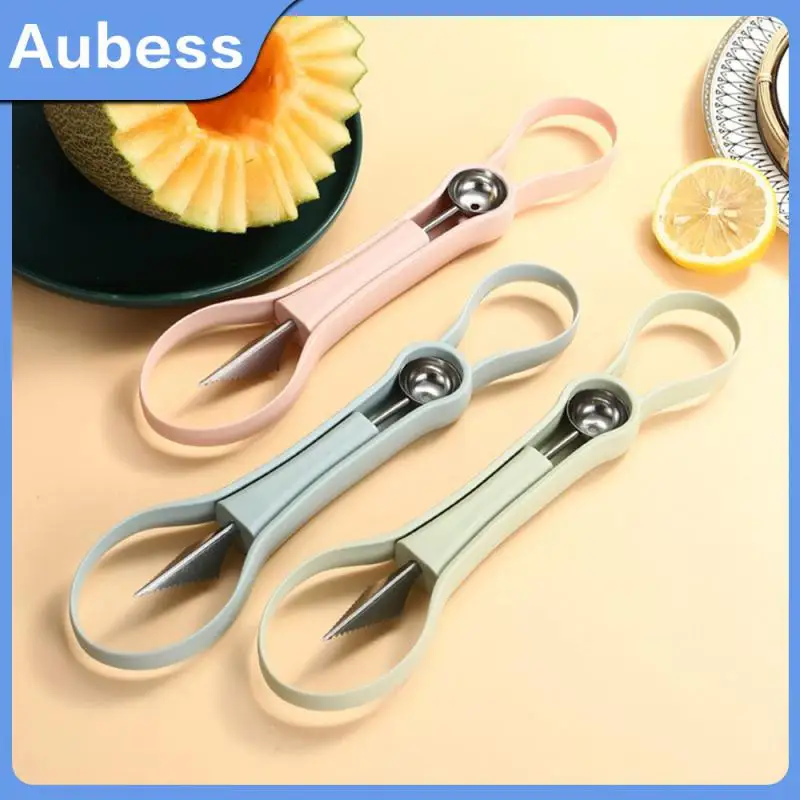 

Practical Melon Cutter Scoop Multifunctional Creative Fruit Cutter Dig Pulp Separator For Fruits 4 In 1 Modern Style 1pc Diy