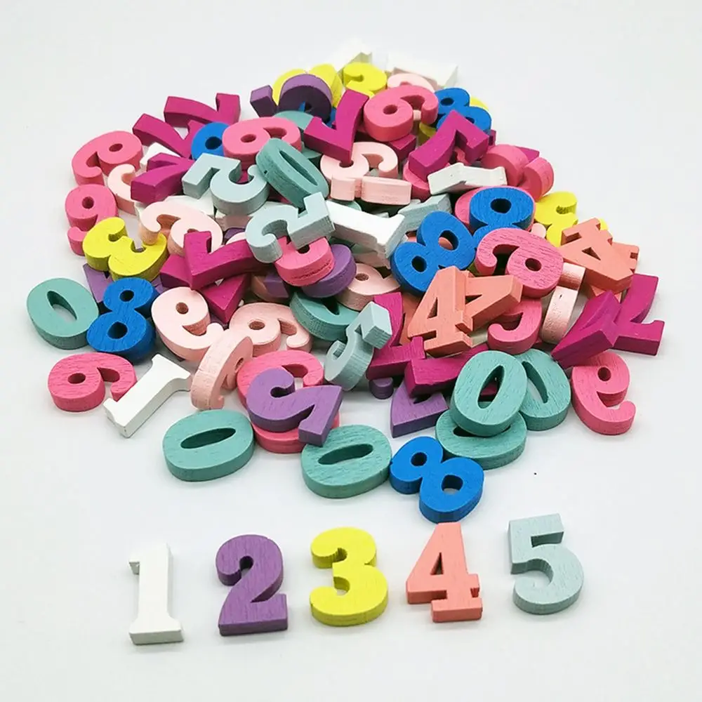

Colorful 100Pcs/set Mixed Wooden DIY Home Decor Letters Numbers