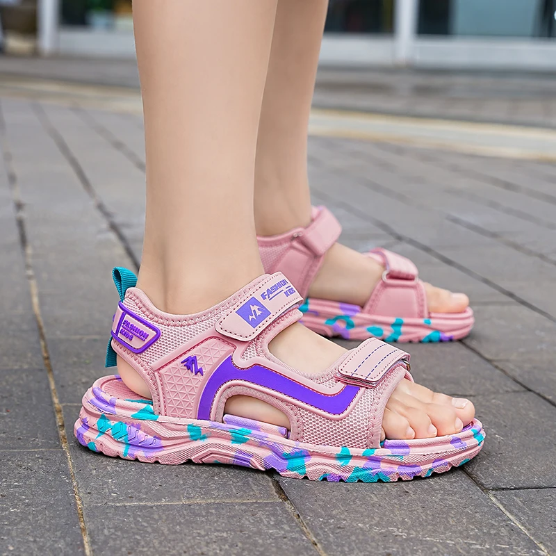 SeckinDogan Fashion Children's Sandals Summer Kids Casual Shoes Non-Slip Lightweight Beach Sandals Kids Boys Girls Sneakers