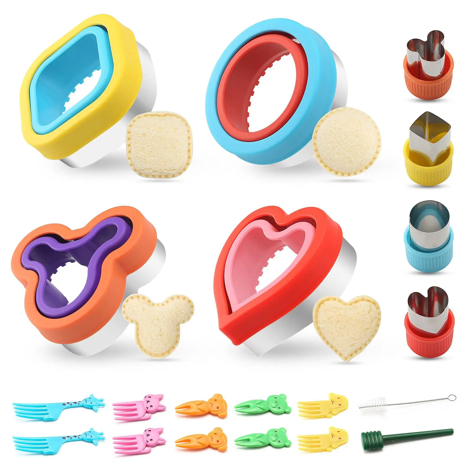 

Фруктовые резаки для детей, детская еда, формочка для печенья и сэндвичей, формочка для овощей и хлеба, набор кухонных инструментов Bento