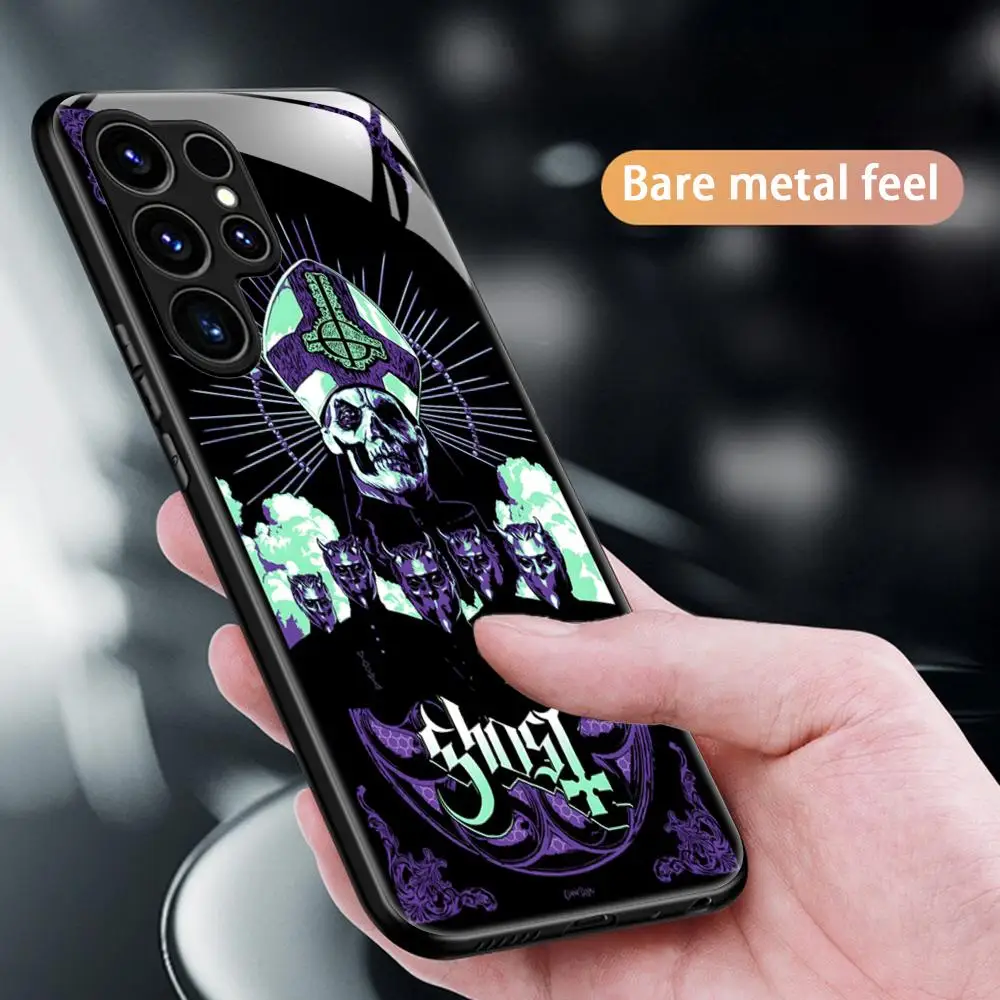 Фото Популярный чехол для телефона Hot Ghost Band для Samsung S26 S25 S24 S23 S22 S21 S20 Plus Ultra, стеклянный магнитный чехол. №4