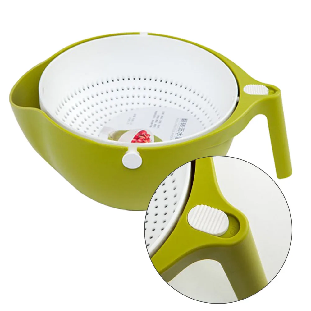 360 Degree Flip Home Multipurpose Kitchen Portable Colander Balanced Double Layer Washing Strainer Tool Detachable Drain Basket |