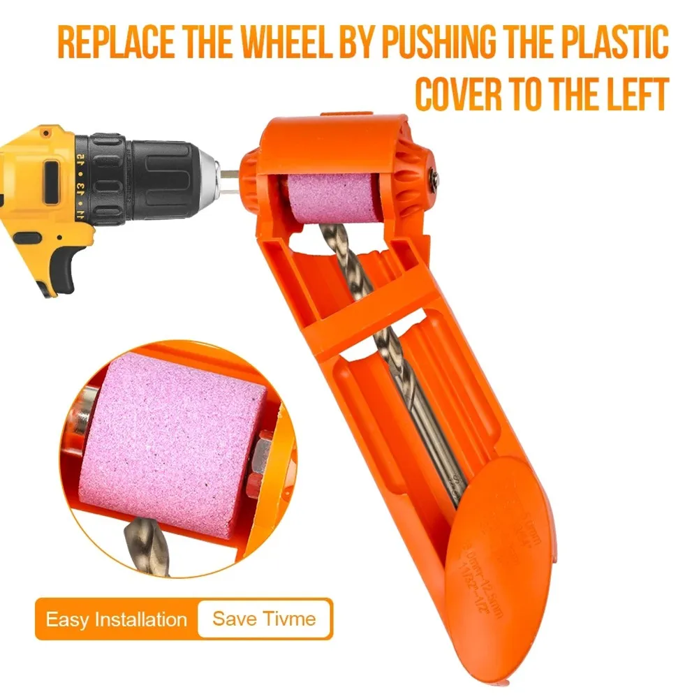 

6pc Portable Electric Drill Bit Sharpener Sharpening Tool Corundum Resisting Grinding Wheel Wrench Millstone Accessories