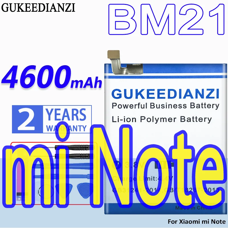 

GUKEEDIANZI New BM21 4600mAh Safe Mobile Phone Replacement Battery For Xiaomi Mi Note Rechargeable Polymer Li-ion Battery