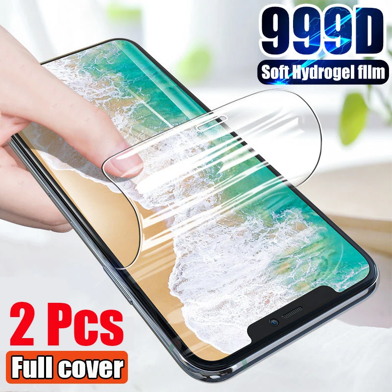 

2Pcs Hydrogel Film For iPhone 13 12 11 Pro Max SE 2020 Full Screen Protector For iPhone XR 7 8 Plus X XS Max Soft Film Not Glass