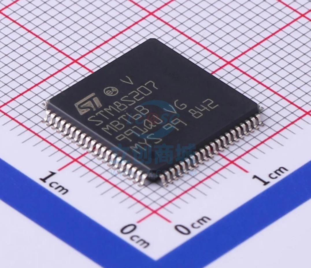 Флэш-память STM8S207MBT6B, флэш-память 24 МГц: 128K @ x8bit RAM: 6KB Microcontroller (MCU/MPU/SOC)