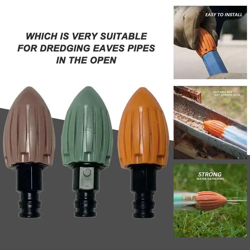 

Pipe Dredge Flusher Water Rocket Pressure Washer Spray Nozzle For Cleaning Inaccessible Drainage Ditch Outdoor Ga