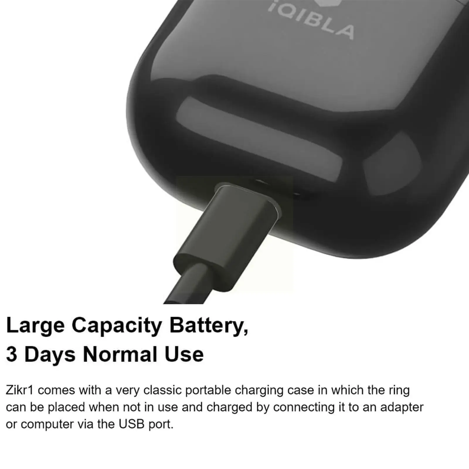 

Алюминиевый сплав Цифровой Tasbih Oled экран Zikr напоминание с зарядным кольцом с вибрацией App аккумулятор L8o0