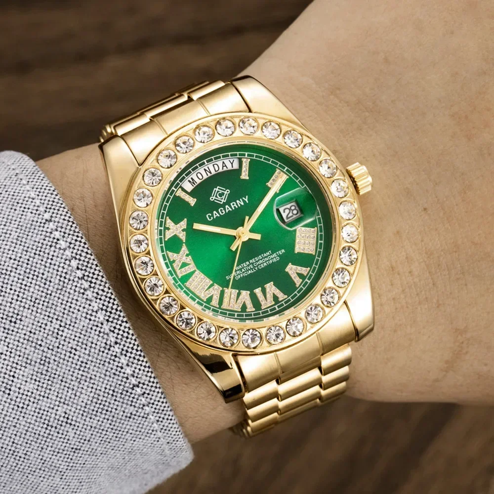 New Watches Men Luxury Brand Male Clock Cagarny Fashion Gold Steel Quartz Men's Watch Dropshipping Reloj De Hombre |