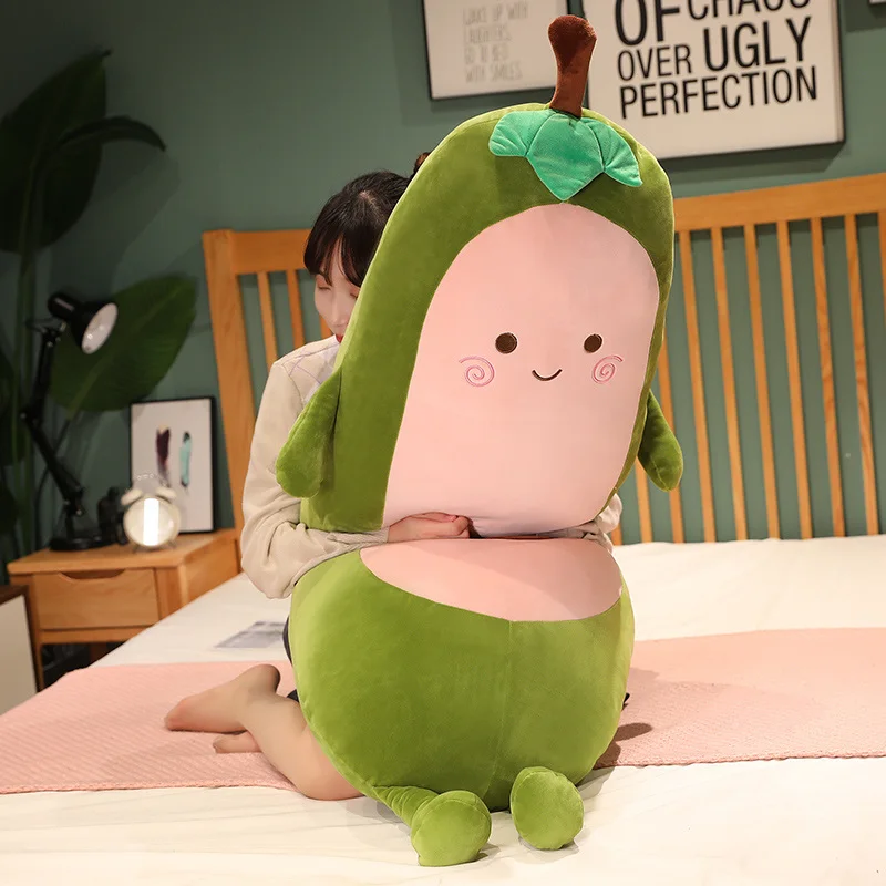 

70/110cm Cute Fat Plush Fruits Strawberry Peach Avocado Carrot Toys Pillow Super Soft Stuffed Plants Giant Cushion Nice Gift