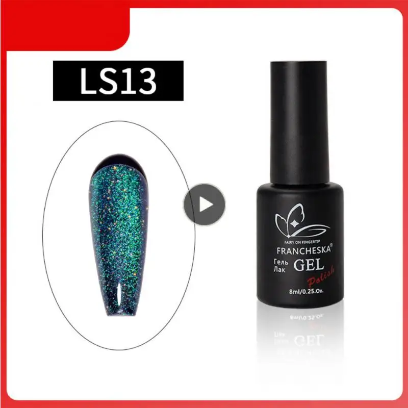 

FRANCHESKA 8ml Gel Nail Polish Cat Eye Magnetic Gel Semi Permanent Uv Varnish Glitter Effect Off Soak Off Nail Art Gel TSLM1