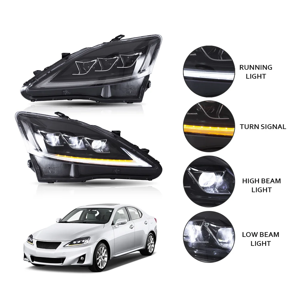 

TT-ABC LED Headlights for Lexus IS250 2006 to 2012 DRL Car Head Light Assembly Signal Auto Accessories Lamp