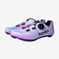profesional womens cycling road lock shoes scratch resistant microfiber composite material bicycle shoes girls bike lock shoes