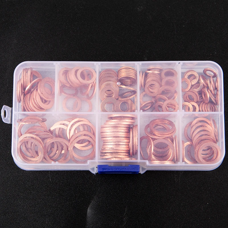 

200Pcs Copper Sealing Solid Gasket Sump Plug Oil For Boat Crush Flat Seal Ring