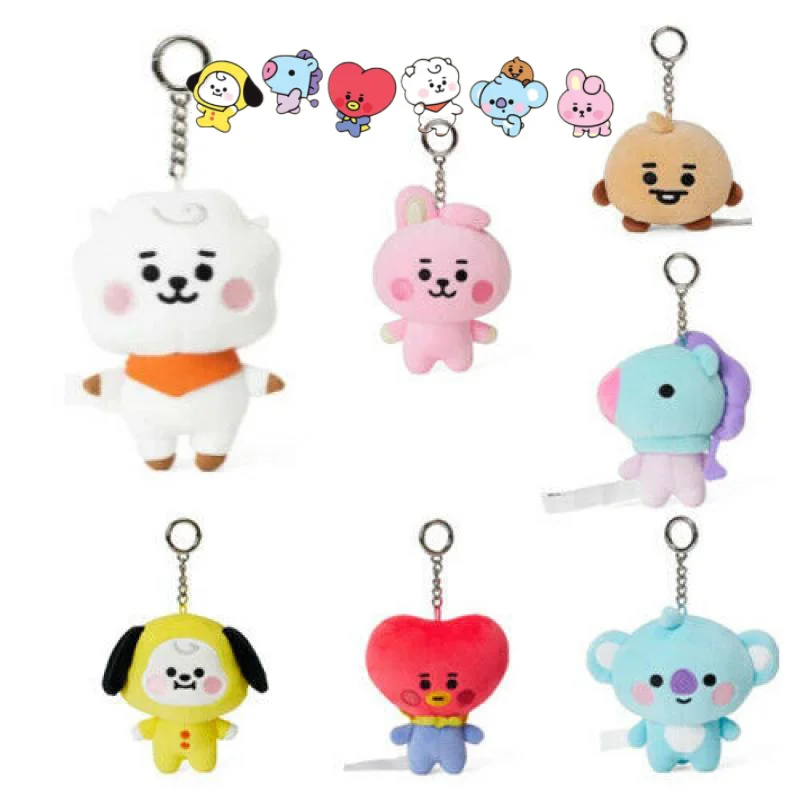 

11 см Kawaii Bt21 Мультфильм Детская сумка кулон плюшевая игрушка брелок милый щенок пони кролик бисквит коала машина кулон Аниме Кукла подарок и...