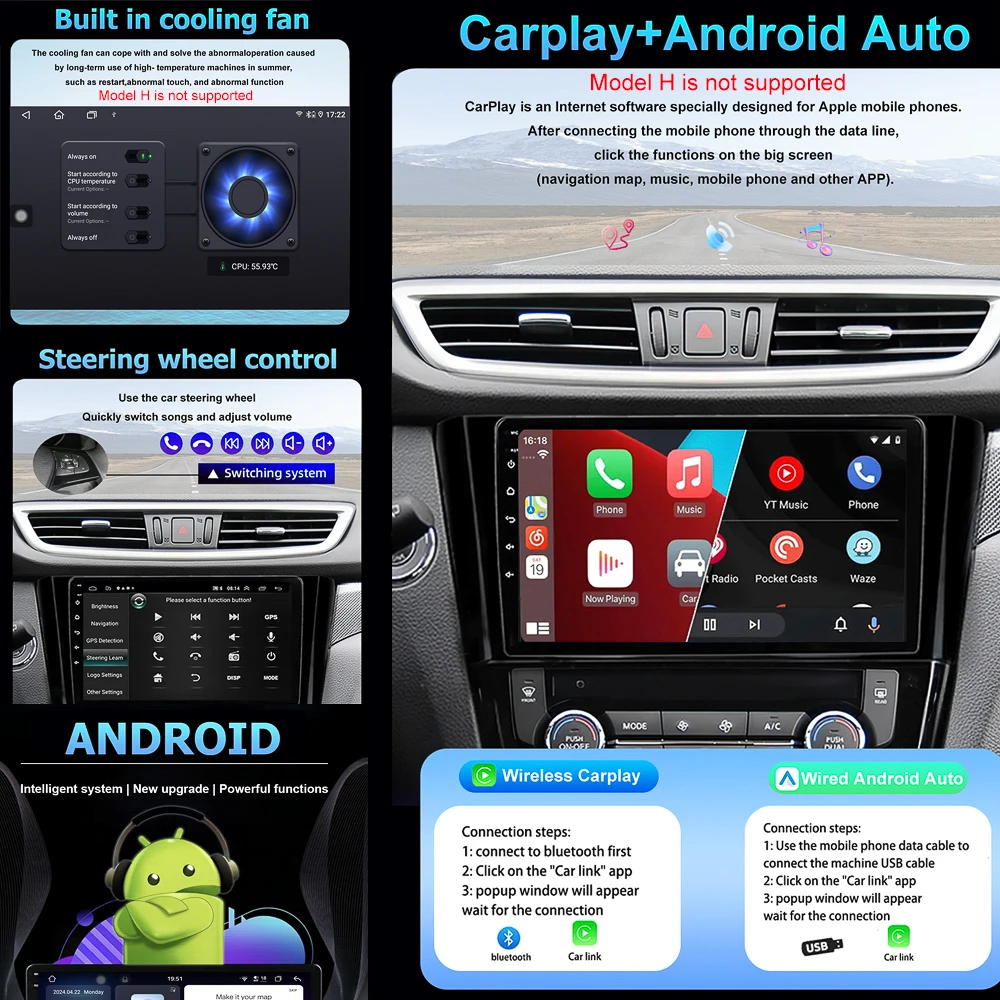 Фото Для OPEL Karl VinFast Fadil 2017-2020 Carplay Car Android Auto Car Radio Video Audio Мультимедийный плеер 8-ядерный авторадио 4G №2
