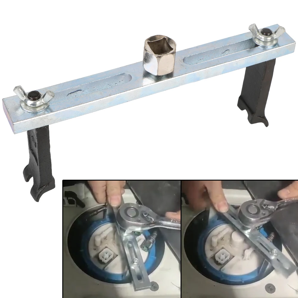 

Adjustable Tank Cover Remover Universal Fuel Pump Lid 2 Jaw Wrench Tool Car Accessories