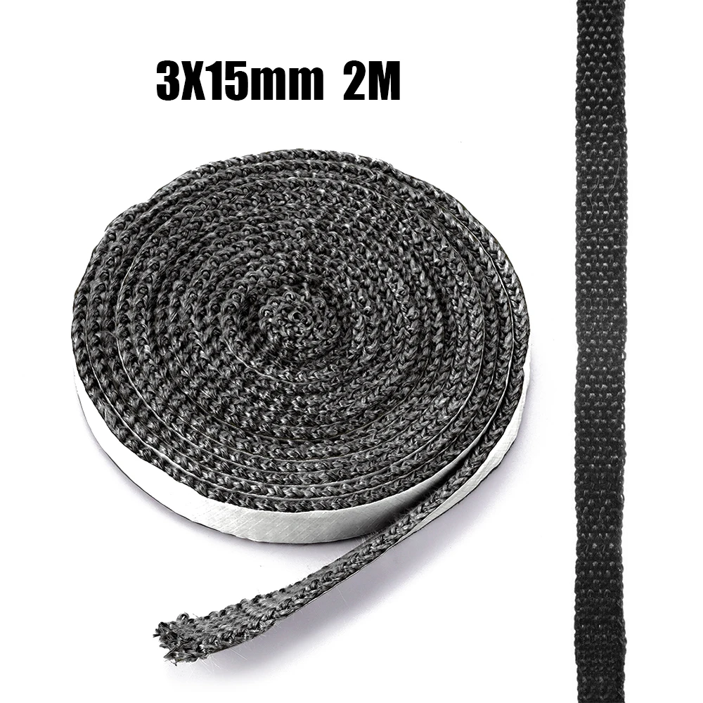 

10/15 мм уплотнительный шнур для камина, сменный самоклеящийся шнур из стекловолокна для двери дровяной плиты, черная уплотнительная лента 2 м