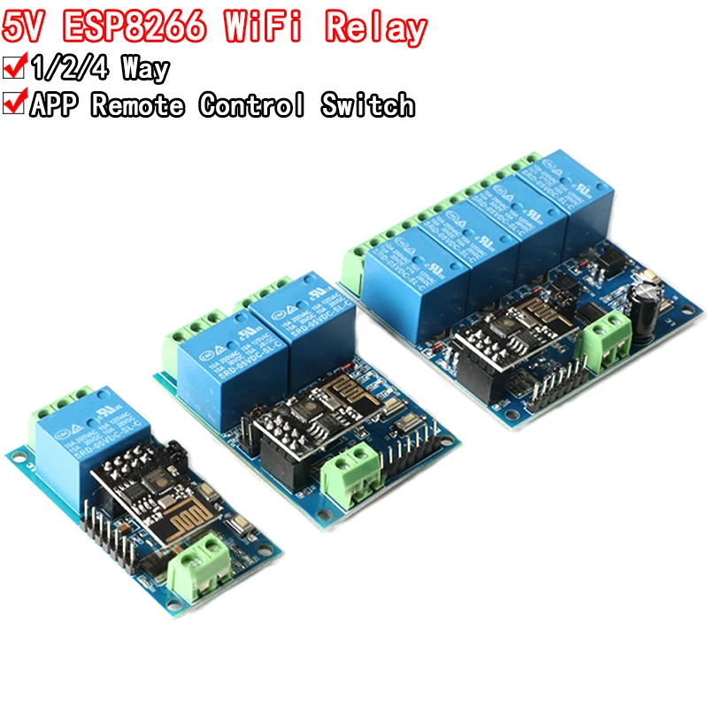 Релейный модуль ESP8266 ESP-01 5 в 1 2 4 Way Wi-Fi умный дом дистанционное управление