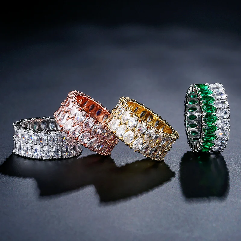 

RAKOL New Fashion Classic Full Cubic Zirconia Rings For Women High Quality Engagement Party Jewelry Bridal Dress Accessories